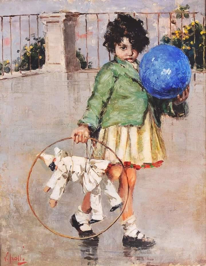 Bambina con palla e Pierrot